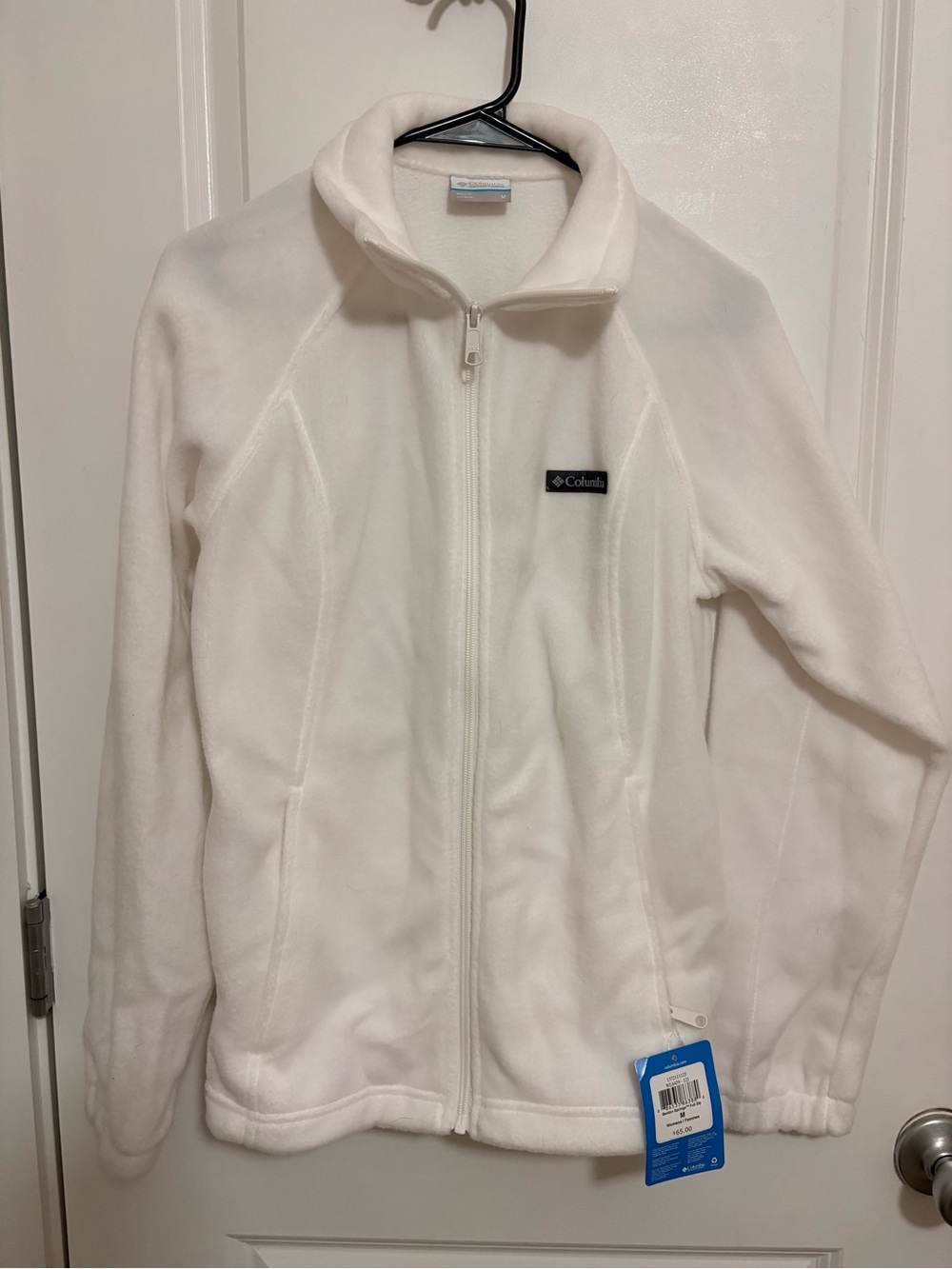 Columbia Cream Fleece Jacket with Logo Tag